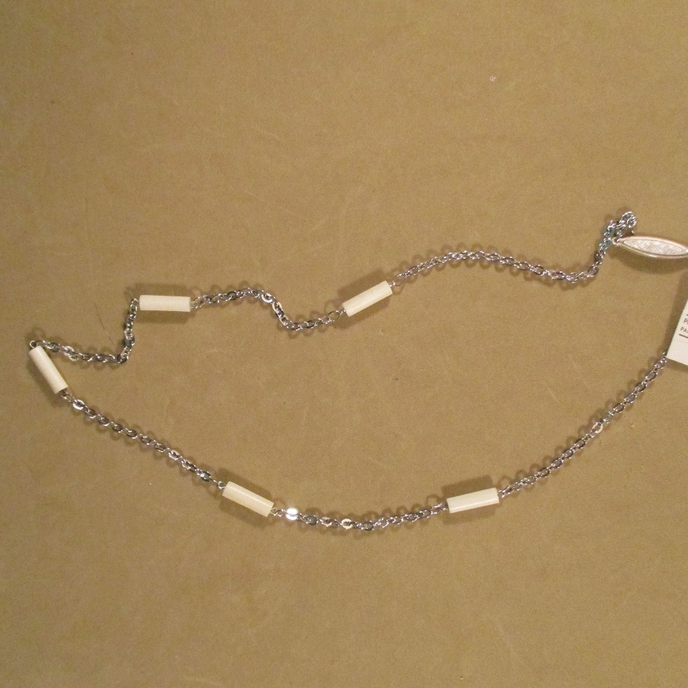 VTG Pierre Cardin Sterling Silver & Bone Necklace
